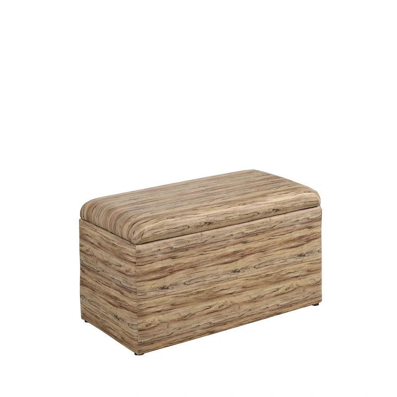Poufs de rangement à pieds en bois, motif écossais beige/gris/bleu/marron, ensemble de 3 pièces
