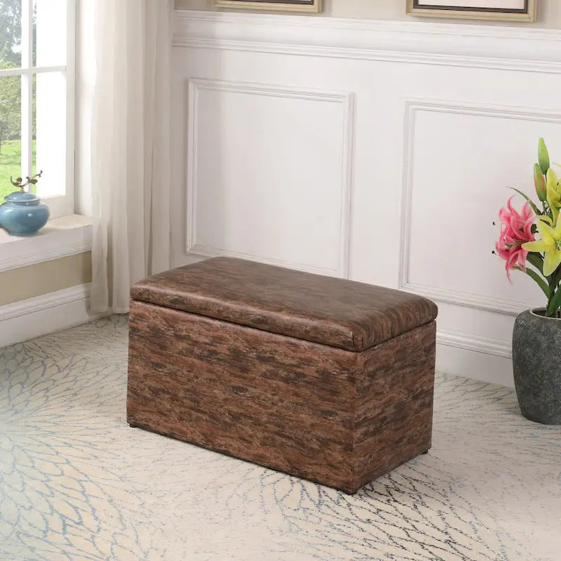 Poufs de rangement à pieds en bois, motif écossais beige/gris/bleu/marron, ensemble de 3 pièces