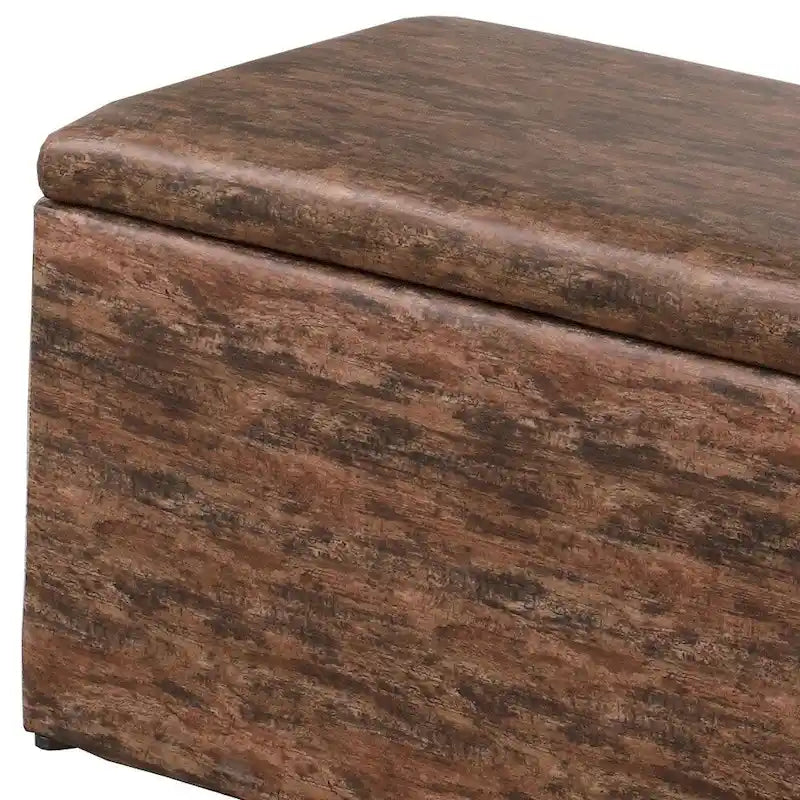 Poufs de rangement à pieds en bois, motif écossais beige/gris/bleu/marron, ensemble de 3 pièces