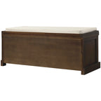 Banc de rangement Blanc délavé/Blanc/Espresso/Marine avec 3 paniers en rotin