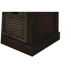 Banc de rangement Blanc délavé/Blanc/Espresso/Marine avec 3 paniers en rotin