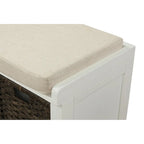 Banc de rangement Blanc délavé/Blanc/Espresso/Marine avec 3 paniers en rotin