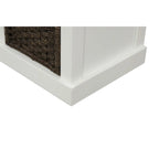 Banc de rangement Blanc délavé/Blanc/Espresso/Marine avec 3 paniers en rotin