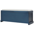 Banc de rangement Blanc délavé/Blanc/Espresso/Marine avec 3 paniers en rotin