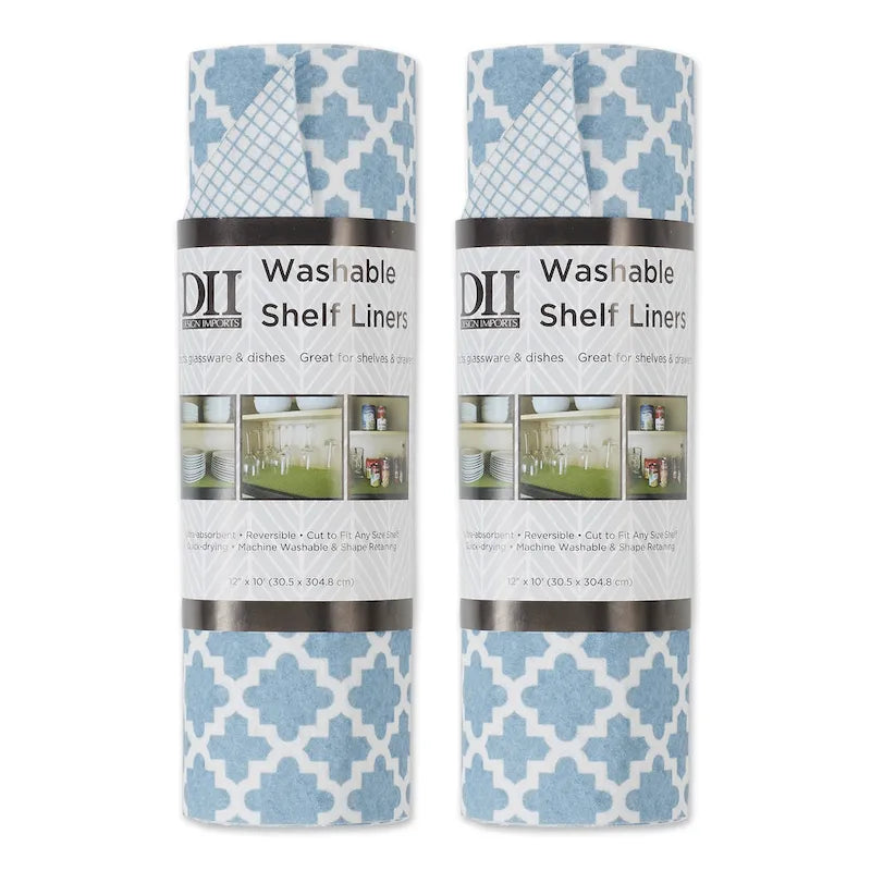 DII Grey Lattice Shelf Liner (Set of 2)