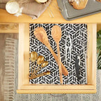 Ensemble de 2 doublures de tiroir/étagère multi-motifs – Treillis, Chevrons et Feuilles abstraites