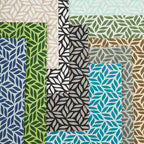 Ensemble de 2 doublures de tiroir/étagère multi-motifs – Treillis, Chevrons et Feuilles abstraites