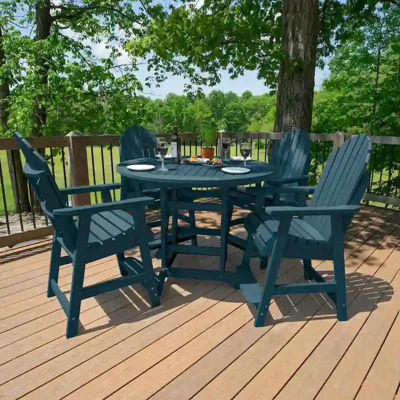 Ensemble repas de jardin 5 pièces Hamilton, hauteur comptoir - Table ronde de 48 po