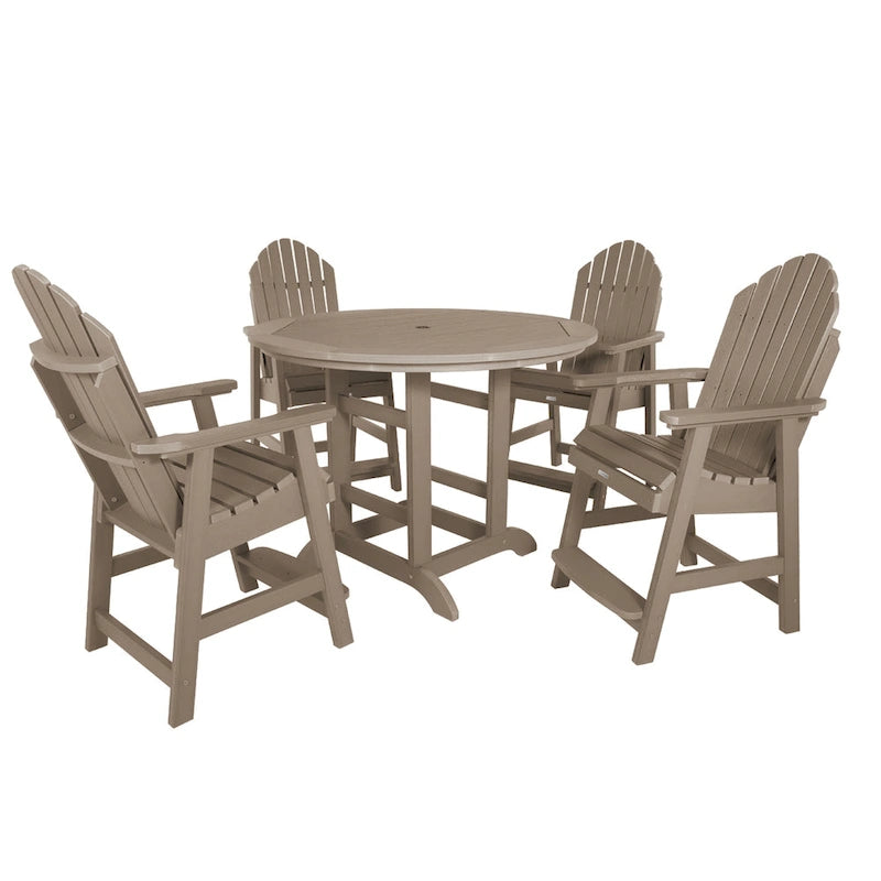Ensemble repas de jardin 5 pièces Hamilton, hauteur comptoir - Table ronde de 48 po