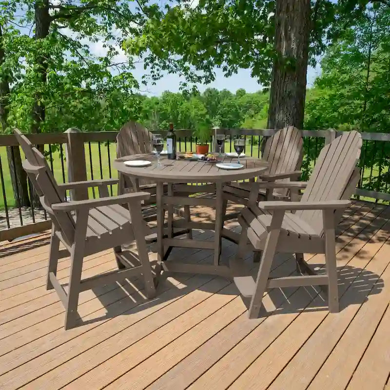 Ensemble repas de jardin 5 pièces Hamilton, hauteur comptoir - Table ronde de 48 po