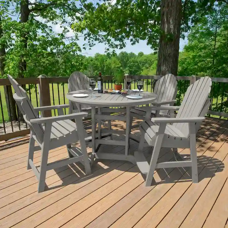 Ensemble repas de jardin 5 pièces Hamilton, hauteur comptoir - Table ronde de 48 po