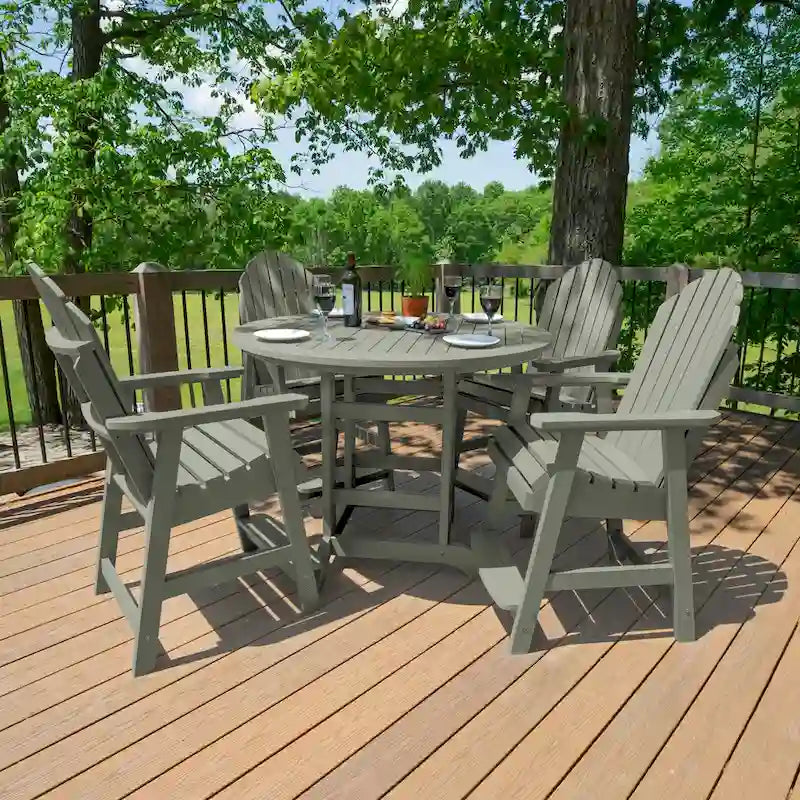 Ensemble repas de jardin 5 pièces Hamilton, hauteur comptoir - Table ronde de 48 po