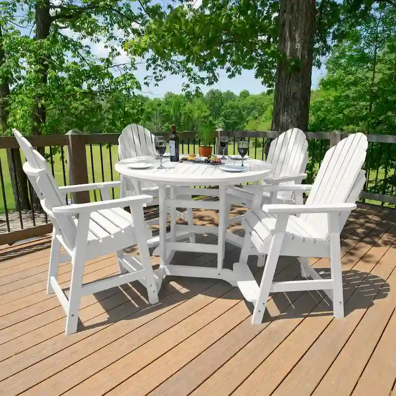 Ensemble repas de jardin 5 pièces Hamilton, hauteur comptoir - Table ronde de 48 po