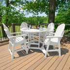 Ensemble repas de jardin 5 pièces Hamilton, hauteur comptoir - Table ronde de 48 po