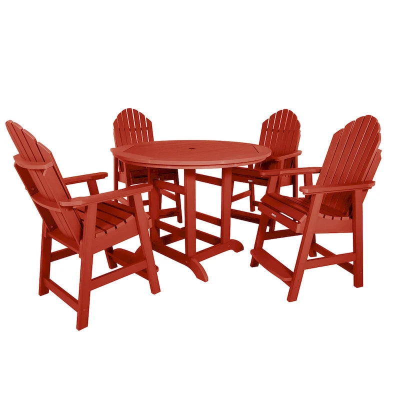 Ensemble repas de jardin 5 pièces Hamilton, hauteur comptoir - Table ronde de 48 po