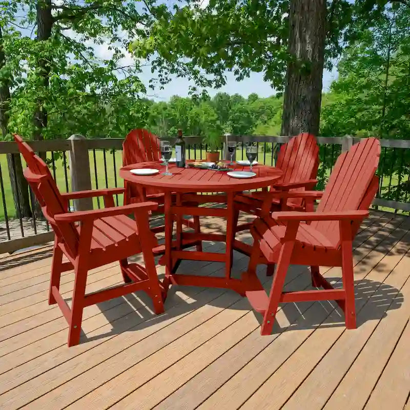 Ensemble repas de jardin 5 pièces Hamilton, hauteur comptoir - Table ronde de 48 po