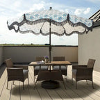 Teamson Home - 5-piece Brown Rattan Patio Dining Set - 47L x 27.6W x 29H