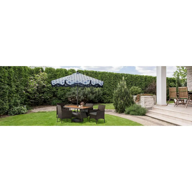 Teamson Home - Ensemble de salle à manger d'extérieur 5 pièces en rotin marron - 119,4L x 70,1l x 73,7H