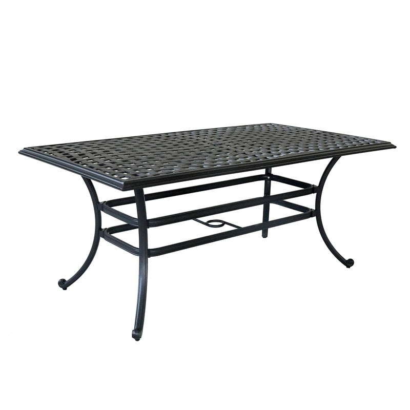 Ensemble de salle à manger rectangulaire Torino Aluminium 7 pièces avec 6 chaises à accoudoirs - N/A