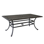 Ensemble de salle à manger rectangulaire Torino Aluminium 7 pièces avec 6 chaises à accoudoirs - N/A