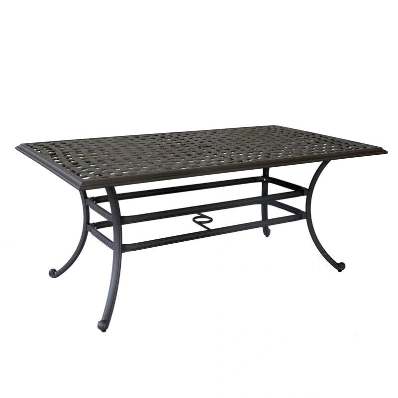 Ensemble de salle à manger rectangulaire Torino Aluminium 7 pièces avec 6 chaises à accoudoirs - N/A