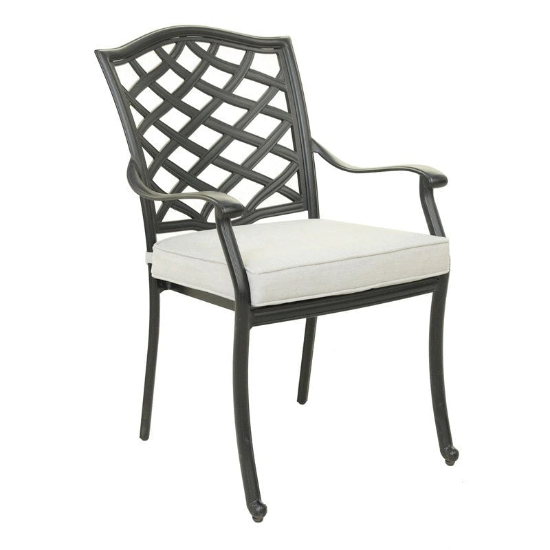 Ensemble de salle à manger rectangulaire Torino Aluminium 7 pièces avec 6 chaises à accoudoirs - N/A