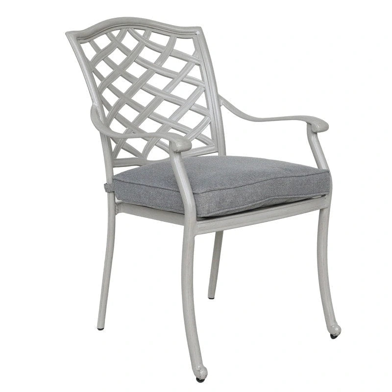 Ensemble de salle à manger rectangulaire Torino Aluminium 7 pièces avec 6 chaises à accoudoirs - N/A