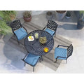 Ensemble de salle à manger rond 5 pièces en aluminium Torino avec 4 fauteuils - S.O.