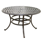 Ensemble de salle à manger rond 5 pièces en aluminium Torino avec 4 fauteuils - S.O.