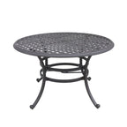 Ensemble de salle à manger rond 5 pièces en aluminium Torino avec 4 fauteuils - S.O.