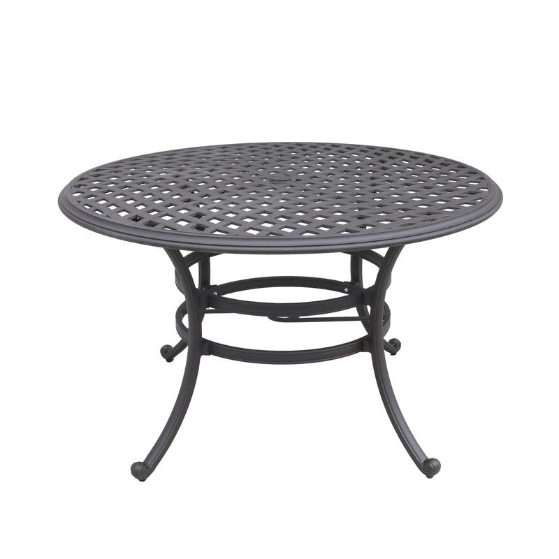 Ensemble de salle à manger rond 5 pièces en aluminium Torino avec 4 fauteuils - S.O.