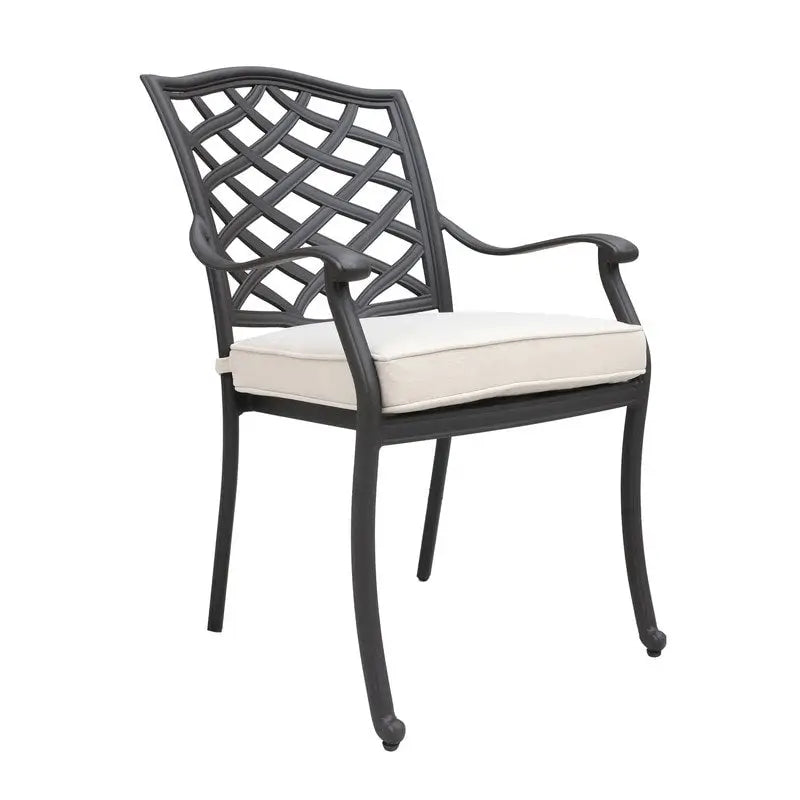 Ensemble de salle à manger rond 5 pièces en aluminium Torino avec 4 fauteuils - S.O.