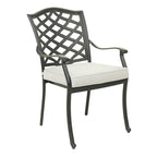 Ensemble de salle à manger rond 5 pièces en aluminium Torino avec 4 fauteuils - S.O.