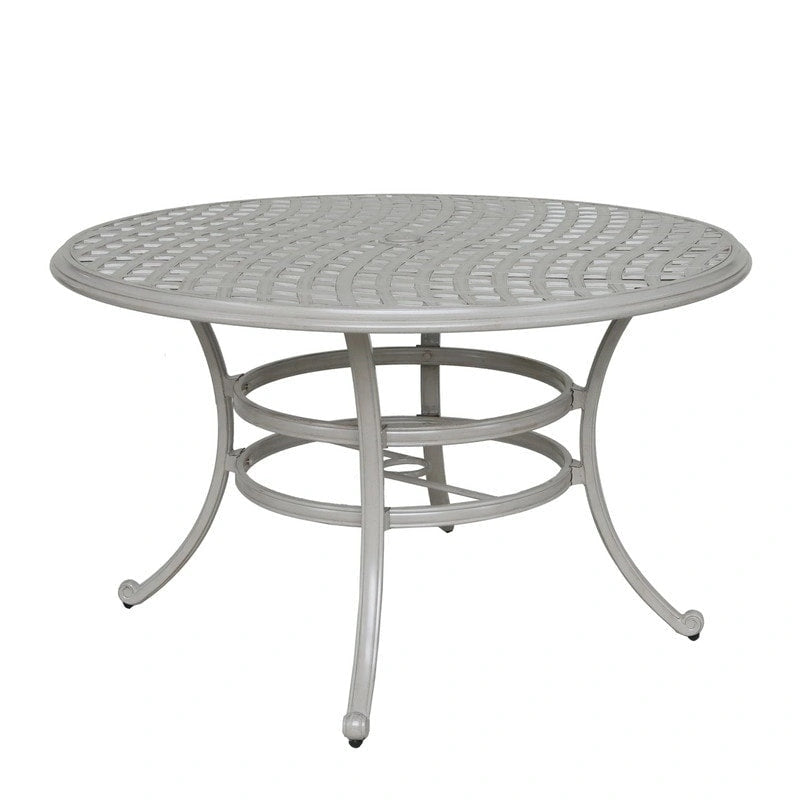 Ensemble de salle à manger rond 5 pièces en aluminium Torino avec 4 fauteuils - S.O.