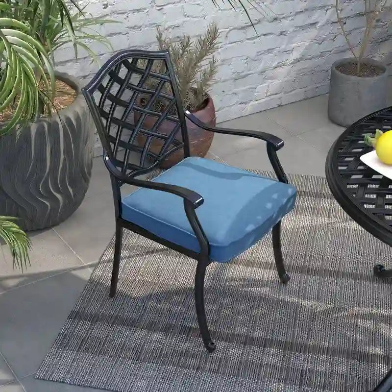 Ensemble de salle à manger rond 5 pièces en aluminium Torino avec 4 fauteuils - S.O.