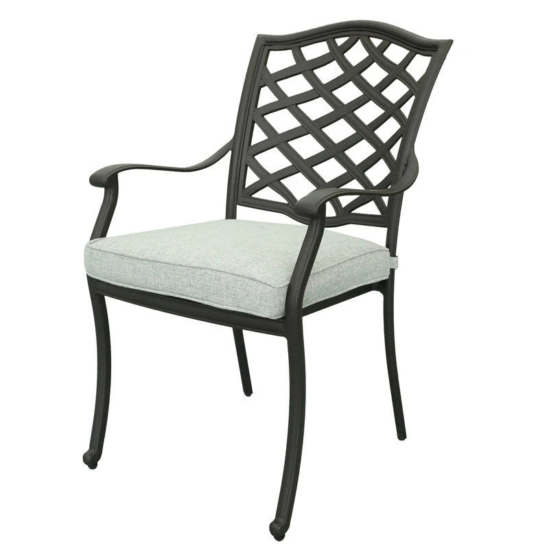 Ensemble de salle à manger rond 5 pièces en aluminium Torino avec 4 fauteuils - S.O.