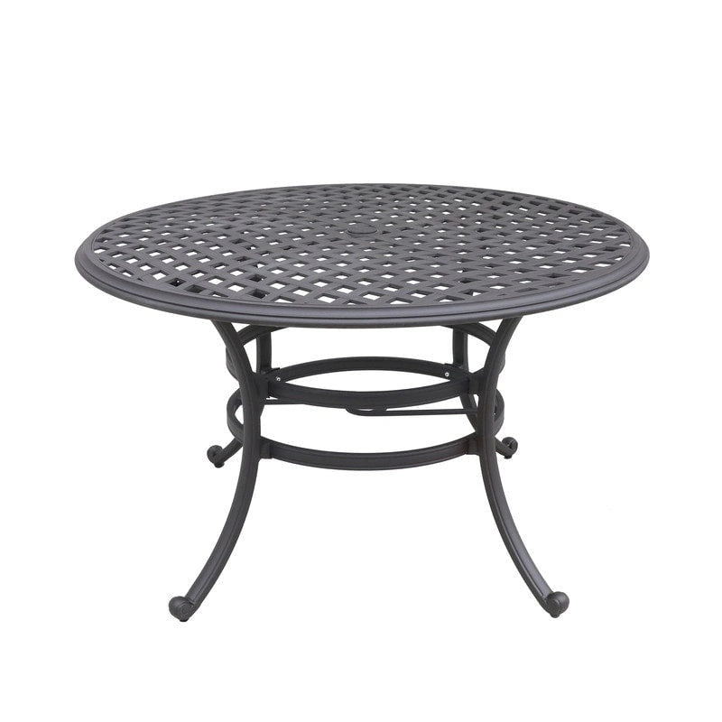 Ensemble de salle à manger rond 5 pièces en aluminium Torino avec 4 fauteuils - S.O.
