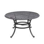 Ensemble de salle à manger rond 5 pièces en aluminium Torino avec 4 fauteuils - S.O.