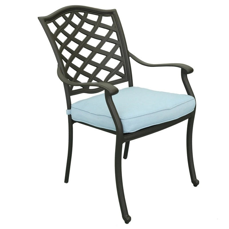Ensemble de salle à manger rond 5 pièces en aluminium Torino avec 4 fauteuils - S.O.