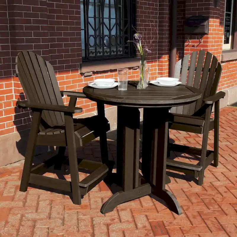 Highwood Commercial 3-Piece Adirondack 36 Bistro Counter Height Dining Set