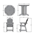 Ensemble de salle à manger 3 pièces Adirondack 36 de hauteur comptoir Highwood Commercial