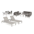 Ensemble de salle à manger Cape Coral 7 pièces, ensemble de canapés, 2 fauteuils club et 2 chaises longues par Christopher Knight Home