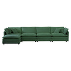 Canapé d'angle en U 5 places convertible avec 1 pouf
