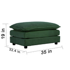 Canapé d'angle en U 5 places convertible avec 1 pouf