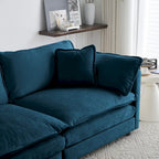 Canapé d'angle en U 5 places convertible avec 1 pouf