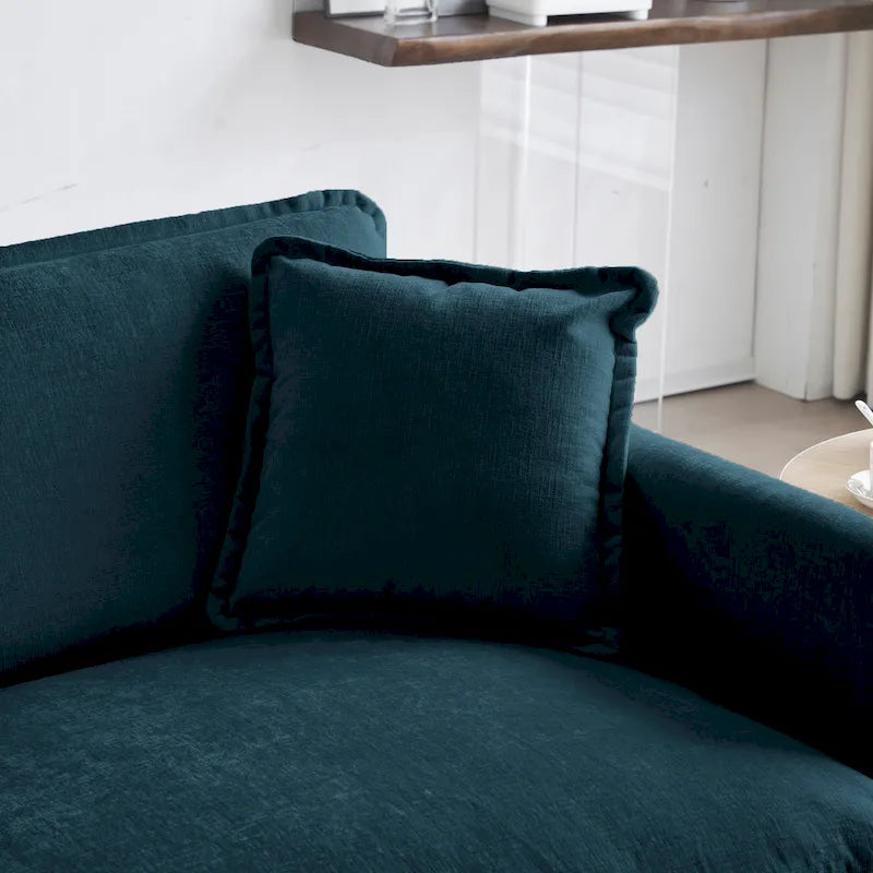 Canapé d'angle en U 5 places convertible avec 1 pouf