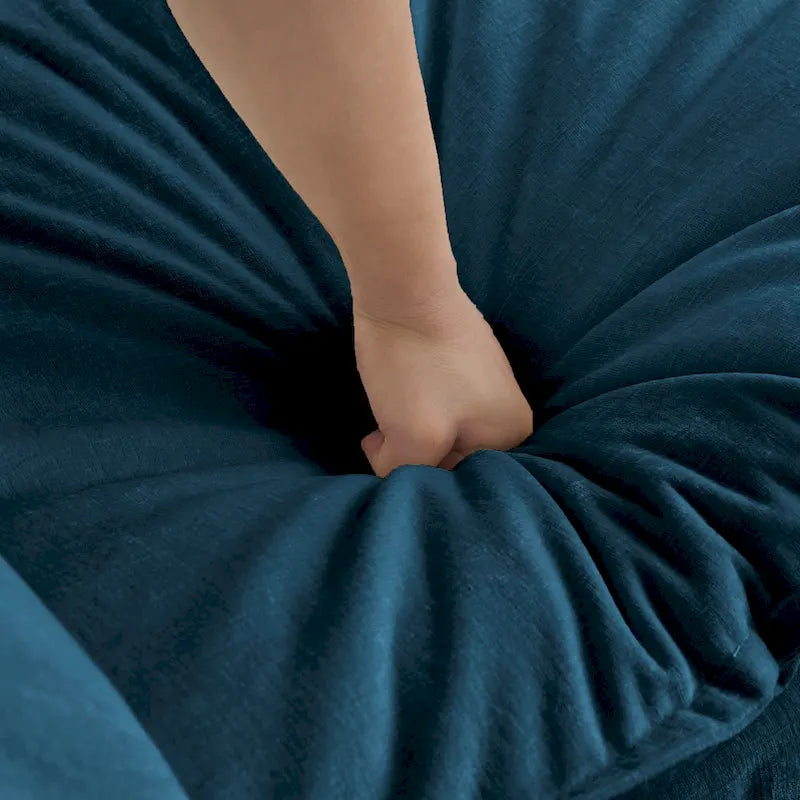 Canapé d'angle en U 5 places convertible avec 1 pouf