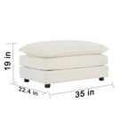 Canapé d'angle en U 5 places convertible avec 1 pouf