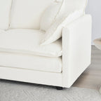Canapé d'angle en U 5 places convertible avec 1 pouf