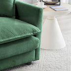 Canapé d'angle en U 5 places convertible avec 1 pouf